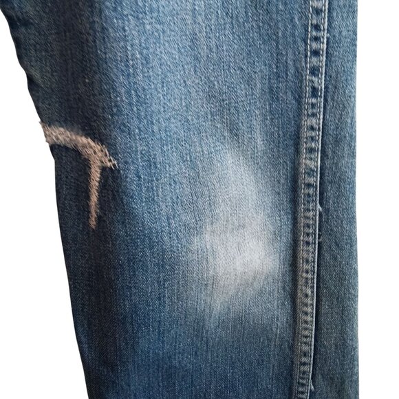 22x26 Girls 10 Vtg Disco Jeans Body Lingo JC Penney Blue Distressed Embroidered - Picture 5 of 9